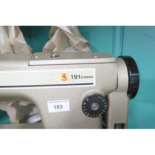 103 - A lot comprising a Singer 191 D200AA sewing machine, Tacwise 400EL Pro 230V master nailer, 650W powe... 