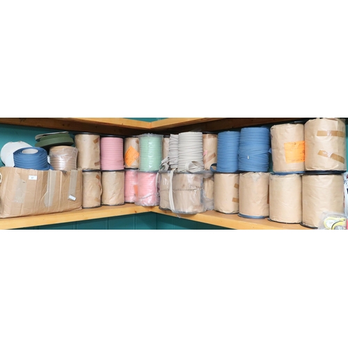 97 - A lot comprising 29 assorted rolls of zip material, rolls of velcro etc