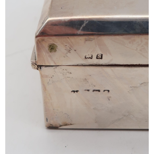 370 - A silver cigarette box, by Deakin & Francis, probably Birmingham, inscribed to the lid 'A.M.H 28... 