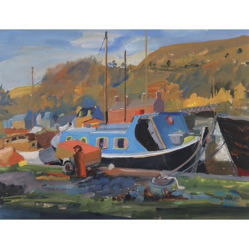 983 - AILSA TANNER (SCOTTISH 1923-2003) AUTUMN AT BOWLING  Gouache, 44 x 57cm Titled and signed verso... 