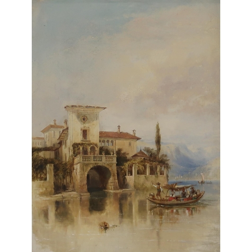 909 - 19th CENTURY ENGLISH SCHOOL VILLA BY THE SEA Oil on panel, 26 x 19cm... 