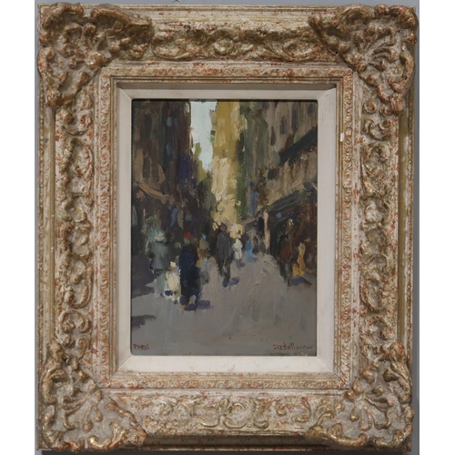 910 - JOHN JOSEPH BELLMAN (ENGLAND b.19469) PARIS Oil on board, signed lower right, titled lower... 