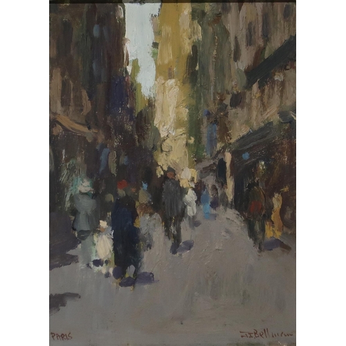 910 - JOHN JOSEPH BELLMAN (ENGLAND b.19469) PARIS Oil on board, signed lower right, titled lower... 