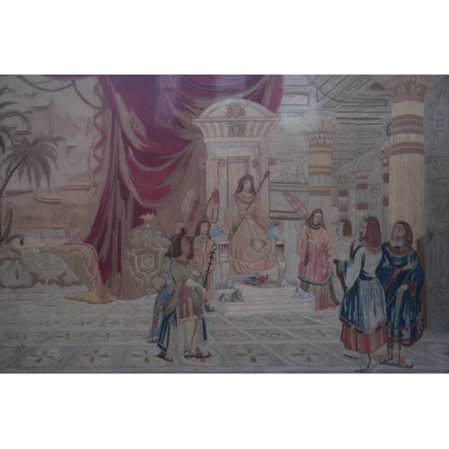 916 - 19th CENTURY SCHOOL THE KING'S COURT Embroidery,57 x 74cm