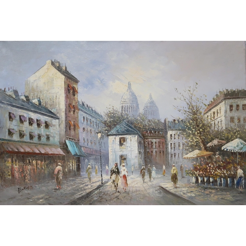 920 - CAROLINE C. BURNETT (AMERICAN 1877-1950) VIEW OF THE SACRE COEUR Oil on canvas, signed low... 