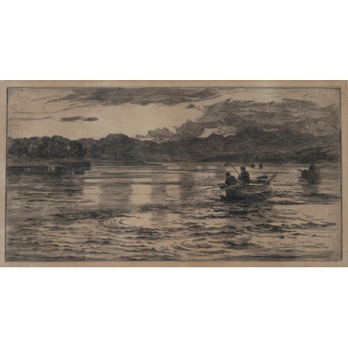 939 - COLIN HUNTER (SCOTTISH 1841-1904) FISHING BOATS Etching, signed lower right, 33 x 60cm... 