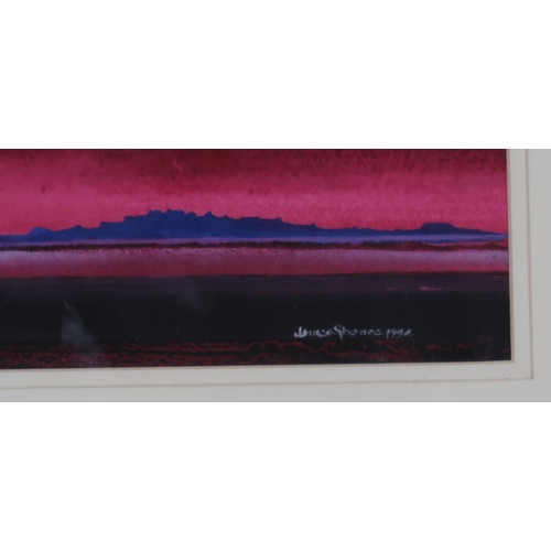 965 - JAMES SPENCE RSW RGI (SCOTTISH 1929-2016) AFTERGLOW TOWARDS SKYE Watercolour, signed lower right, da... 