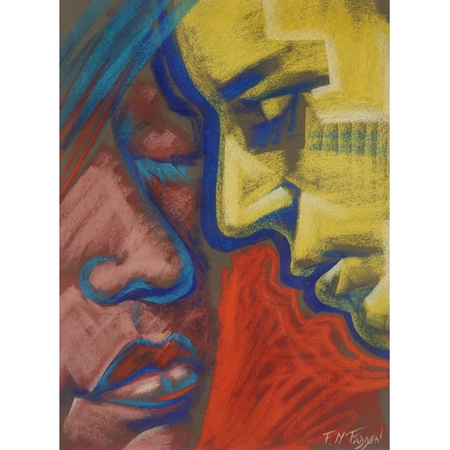 971 - FRANK MCFADDEN (SCOTTISH b.1972) THE KISS Pastel on Paper, signed lower right, 58 x 42cm... 