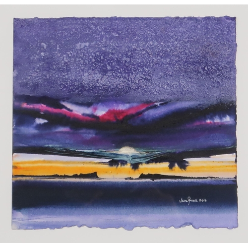 980 - JAMES SPENCE RSW RGI (SCOTTISH 1929-2016) PURPLE SKIES Watercolour, signed lower right, da... 