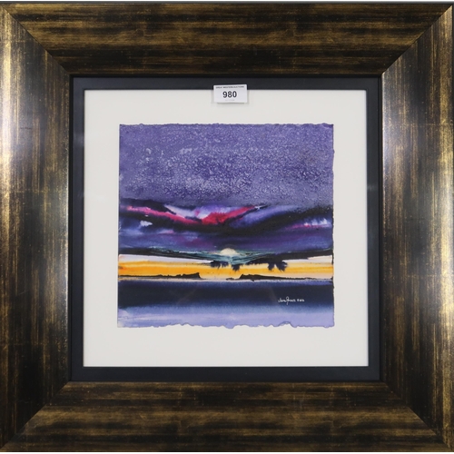 980 - JAMES SPENCE RSW RGI (SCOTTISH 1929-2016) PURPLE SKIES Watercolour, signed lower right, da... 