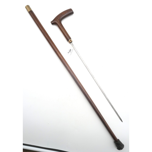 482 - A leather-clad military swagger stick, with concealed blade by W.J. Waterer of 9 Pughs Place, Carnab... 