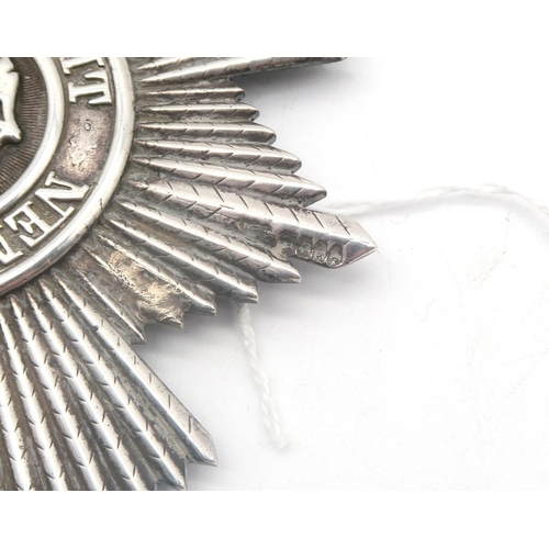 525 - A large hallmarked silver badge, possibly Order of the Thistle, possibly Scots Guards, with the word... 