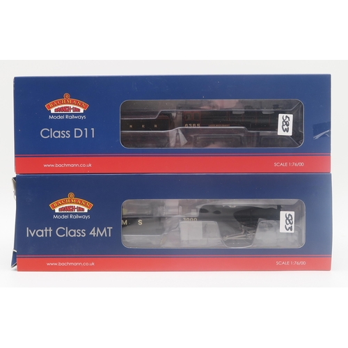 583 - Boxed Bachmann Branch-Line 00-gauge 32-575A Ivatt Class 4MT 2-6-0 3000 LMS Black and 31-137 Class D1... 