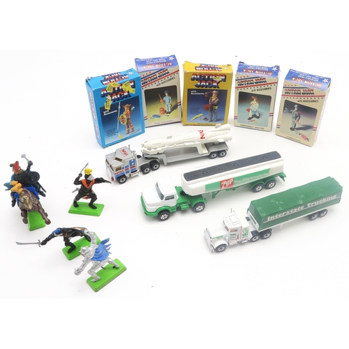 589A - A collection of vintage toys, to include a Corgi Batman Batmobile and Batboat, three various Buddy t... 