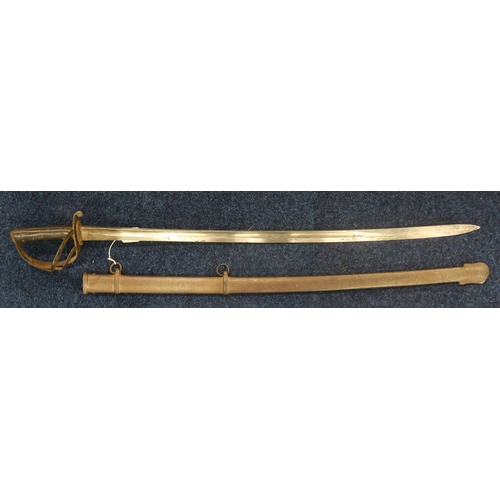 597 - A British 1853 pattern Cavalry Trooper's sabre, the balde measuring approx. 89.5cm in length and hou... 