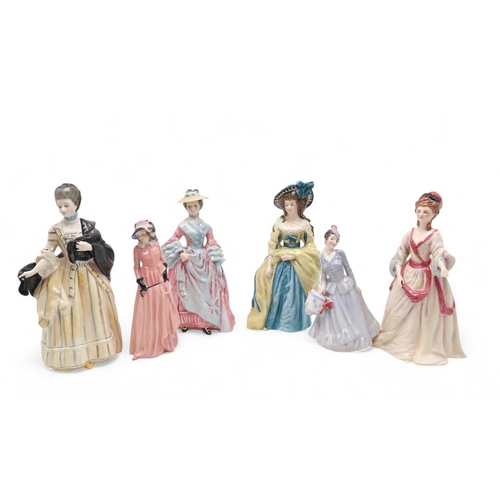 225 - Six Royal Doulton figures including Countess Howe, Countess of Harrington, Lady Sheffield, Countess ... 