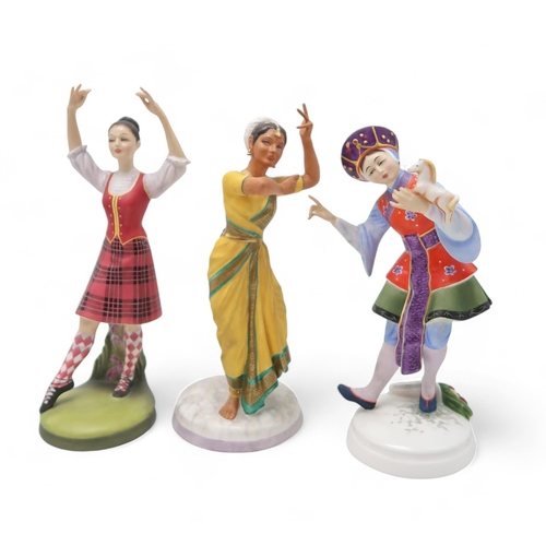 230 - A set of six Royal Doulton Dancers of the World figures including Indian Temple Dancer, Scottish Hig... 