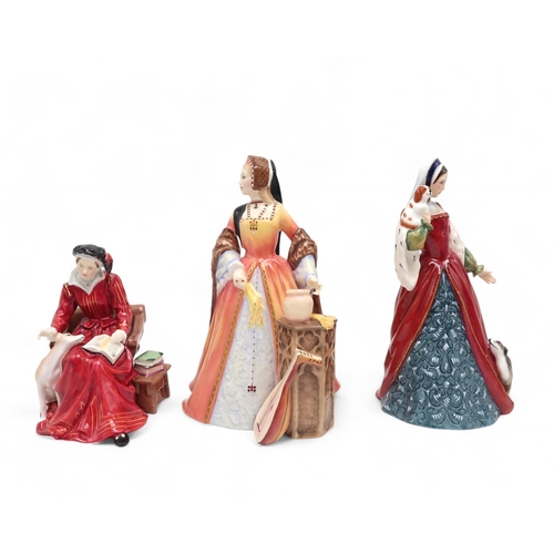 231 - A Royal Doulton porcelain set of Henry VIII and his six wives, comprising King Henry VIII, Jane Seym... 