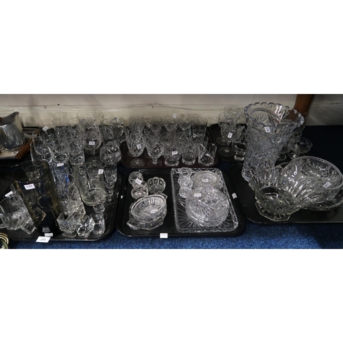 250 - Assorted cut glass and crystal including Webb and Brierley drinking glasses, large cut glass vase et... 