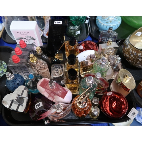 294 - A collection of ladies perfumes some testers including Michael Kors, Yardley, DKNY, Boss, Carolina H... 