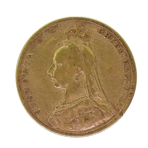 405 - VICTORIA (1837-1901) 1 SOVEREIGN 1889Obverse the bust of Queen Victoria facing left : VICTORIA D:G: ... 