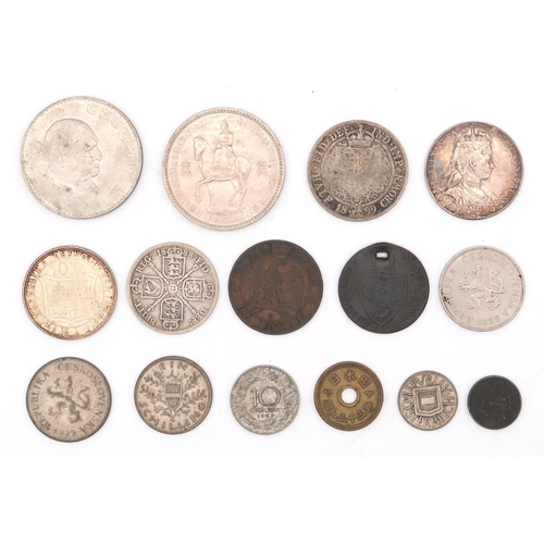 418 - A small collection of coins and medals with Victoria examples