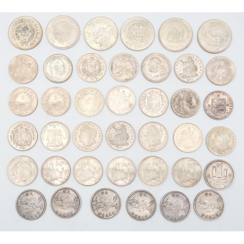 419 - A lot to include United States, Mexican Republic, Republic of China etc and reproduction coins (40)