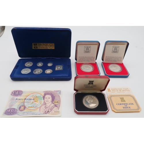 421 - POBJOY MINT Isle of Man proof silver six coin set, dated 1977, from half penny to fifty pence togeth... 