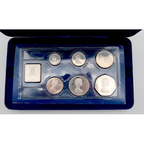 421 - POBJOY MINT Isle of Man proof silver six coin set, dated 1977, from half penny to fifty pence togeth... 