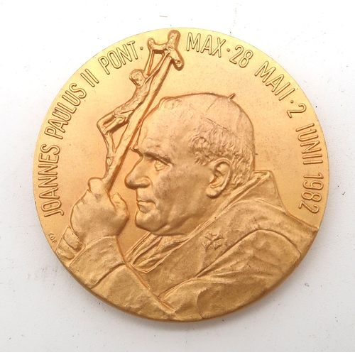 430 - MEDALS commemorating Pope John Paul II visit to the United Kingdom in 1982 together with a small coi... 