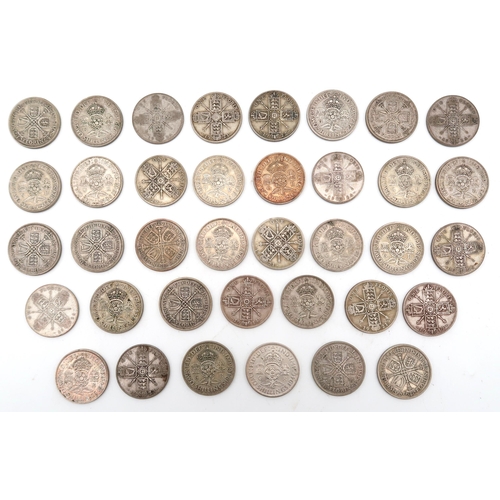 436 - George VI (1936-1952) two shillings with dtaes from 1937 through to 1946 (15) together George V (191... 