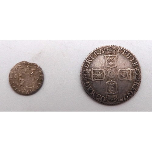 450 - ANNE (1702-1714) 6 PENCE 1703ObverseDraped bust of Queen Anne left legend around ANNA·DEI· GRATIA· V... 