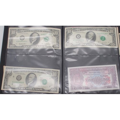 465G - A collection United States and Canada banknotes in an album