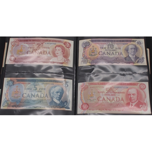 465G - A collection United States and Canada banknotes in an album