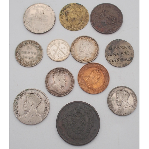 465K - A lot comprising various British Isles, Irish and Crown Dependencies  coinage with a George II 6/d, ... 