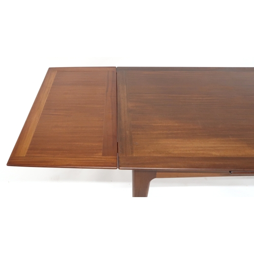 2101 - A MID 20TH CENTURY STAINED TEAK A. YOUNGER & SON DINING TABLE AND SIX CHAIRS pull out exten... 