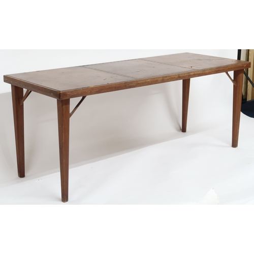 2103 - A MID 20TH CENTURY GORDON RUSSELL FOR RUSSELL OF BROADWAY DESK/LIBRARY TABLE rectangular top in... 