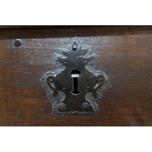 2002 - A LARGE LATE 19TH/EARLY 20TH CENTURY CONTINENTAL IRON BOUND CHEST hinged lid concealing interna... 