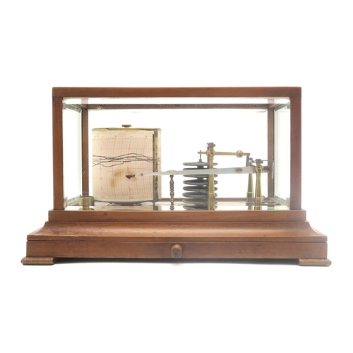 2640 - A BAROGRAPH BY WHYTE THOMSON & Co., GLASGOWHoused in a glazed case with bevelled panes, the plin... 