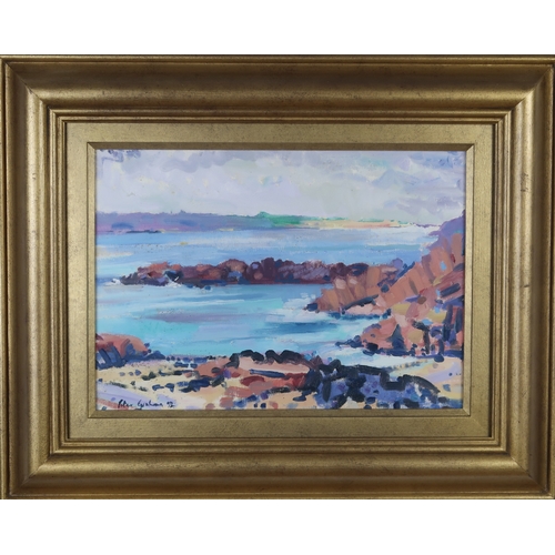 2927 - PETER GRAHAM ROI RSW (SCOTTISH B.1959)IONA FROM FIONNPHORT BEACH Oil on board, signed lower lef... 