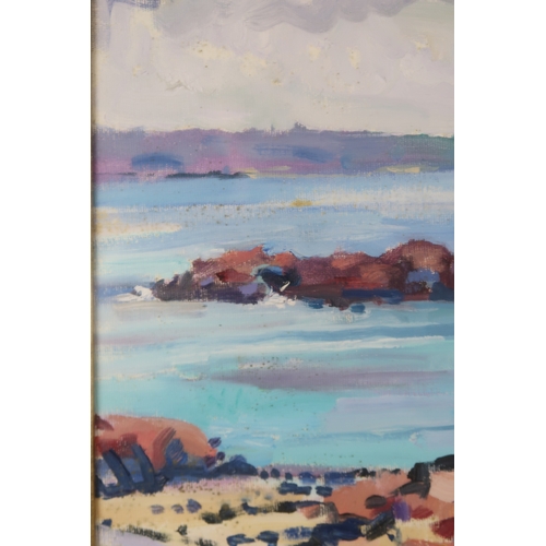 2927 - PETER GRAHAM ROI RSW (SCOTTISH B.1959)IONA FROM FIONNPHORT BEACH Oil on board, signed lower lef... 