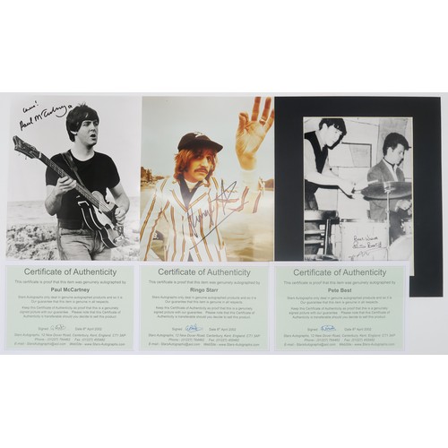 2641 - THE BEATLES - AUTOGRAPHS OF ALL FOUR MEMBERS ON ONE PAGEInscribed 