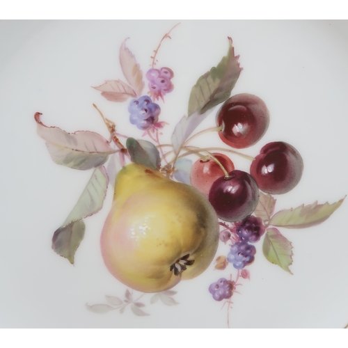 2205 - A MEISSEN CABINET PLATErealistically painted with fruits including a pear, cherries and blackberries... 