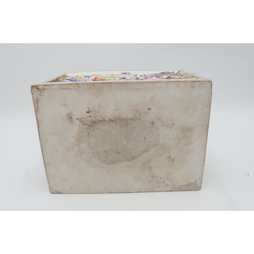 2206 - A LARGE CAPODIMONTE PORCELAIN BOX AND COVERof rectangular form, moulded in relief and painted with a... 