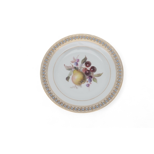 2205 - A MEISSEN CABINET PLATErealistically painted with fruits including a pear, cherries and blackberries... 