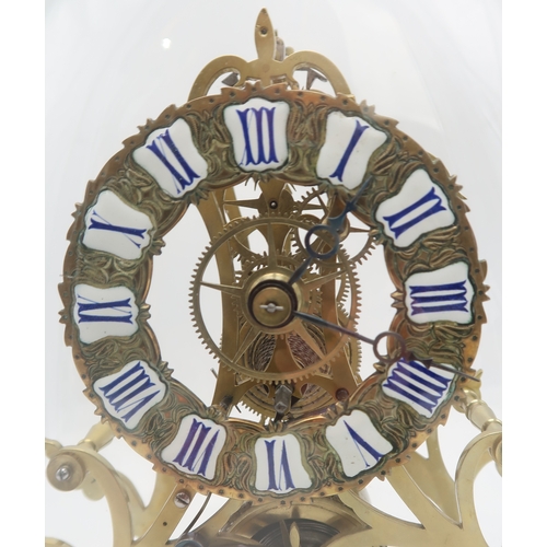 2210 - A LATE 19TH CENTURY BRASS SKELETON CLOCKby Charles Thorneloe, Lichfield and  George Corrall, Mansfie... 