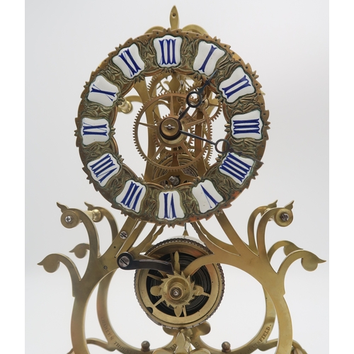 2210 - A LATE 19TH CENTURY BRASS SKELETON CLOCKby Charles Thorneloe, Lichfield and  George Corrall, Mansfie... 