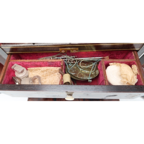 2212 - A 19TH CENTURY ROSEWOOD APOTHECARY TRAVELLING OR CAMPAIGN MEDICINE BOXinlaid with mother of pearl de... 