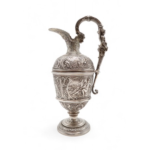 2524 - AN IMPRESSIVE RENAISSANCE-STYLE VICTORIAN SILVER EWERby Frederick Elkington, Birmingham 1871, design... 