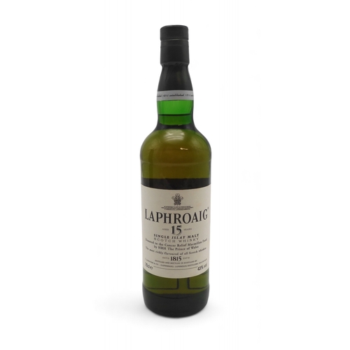 2680H - LAPHROAIG 15 YEAR OLD SINGLE ISLAY MALT WHISKY Bottle Number 139 of 290 bearing signature of Iain He... 